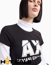 T-Shirt Women Black Armani Exchange Camiseta